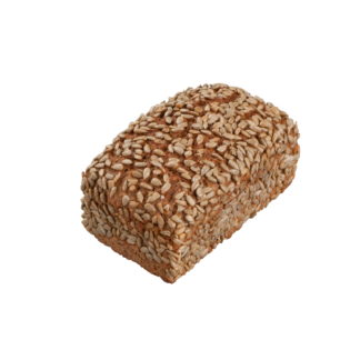 Bio-Vollkornbrot mit Sonnenblumenkernen, 500 g 100 % Roggenvollkornbrot mit Sonnenblumenkernen verfeinert, ohne Hefe, nur mit Getreide, Brunnenwasser und Steinsalz gebacken
