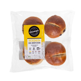 Herzberger Bäckerei Bio-Rosinenbrötchen, 4er